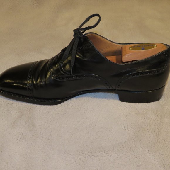 Foster & Son Black Leather Balmoral Wingtip Oxfords Size US 10.5 UK 9.5 main image 6